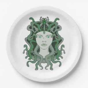 Prato De Papel Medusa Gorgo Cobra Gorgon Monstro Mitologia Grega