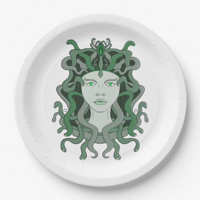 Prato De Papel Medusa Gorgo Cobra Gorgon Monstro Mitologia Grega (Frente)