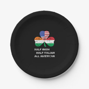 Prato De Papel Meia-Irlandesa Metade Italiana All American Flag S