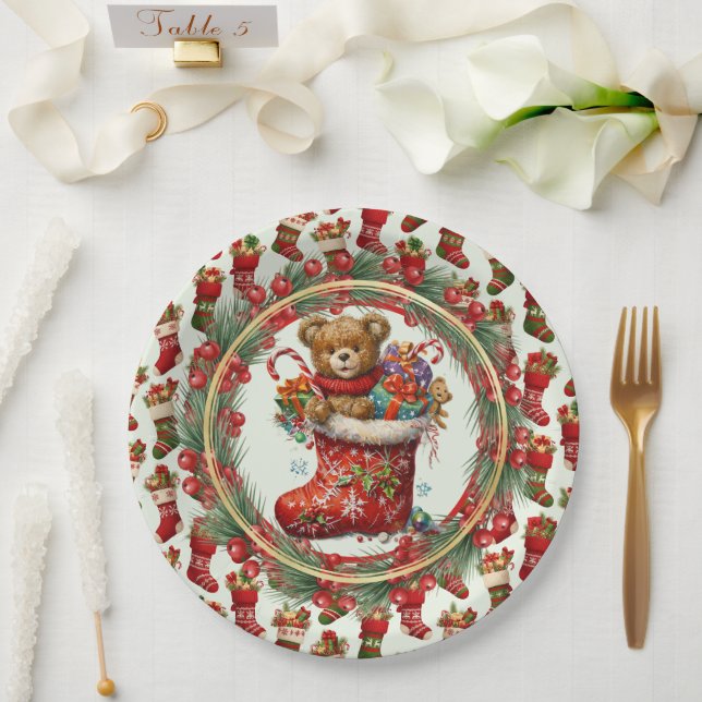 Prato De Papel Meias de Natal (Casamento)