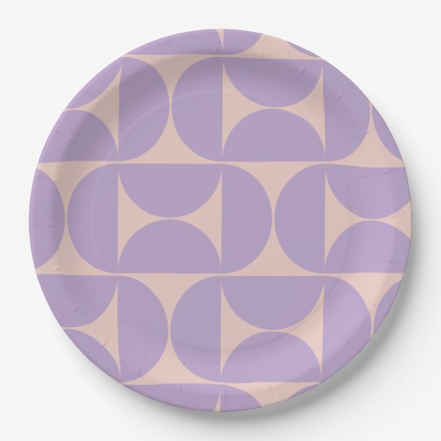 Prato De Papel Meio século moderna de Lavanda de padrão (Frente)