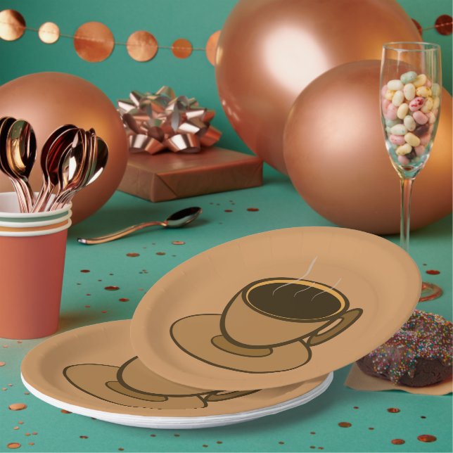 Prato De Papel Meio século Moderno Café Marrom (Múltiplo)
