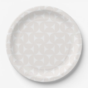 Prato De Papel Meio século Padrão Moderno, bege Pálido E Branco