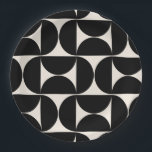 Prato De Papel Meio século Padrão Vintage Moderno Preto e Branco<br><div class="desc">Padrão Moderno do Meio século Retroativo - Formas Geométricas do Abstrato - Padrão Minimalista em preto e branco creme.</div>