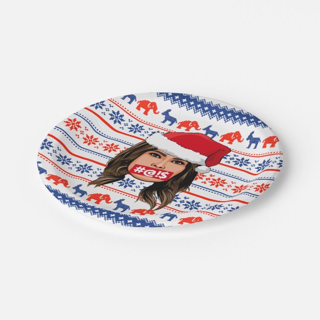 Prato De Papel MELANIA TRUMP Christmas (Inclinado)