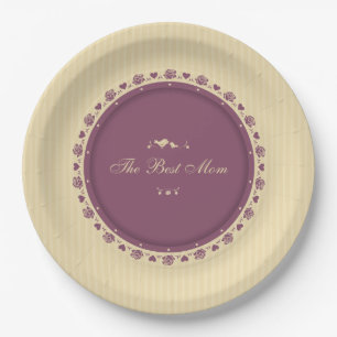 Prato De Papel Melhor Dia de as mães Vintage da Mãe  Placa de p