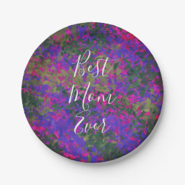 Prato De Papel Melhor Mãe Pintada Floral Pintado De Jardim Rosa P