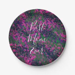 Prato De Papel Melhor Mãe, Pintada Floral Simples De Jardim Rosa