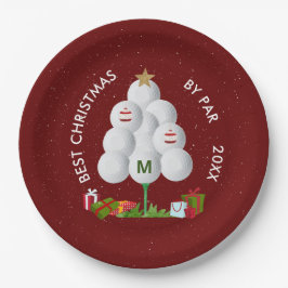 Prato De Papel Melhor Natal do Ano Inicial de Par Golf Ball