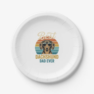 Prato De Papel Melhor Pai Dachshund de Todos os Tempos Camisa de 