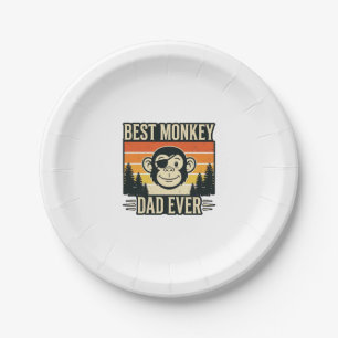 Prato De Papel Melhor Pai Macaco de Todos os Tempos Camisa Vintag