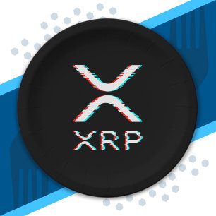 Prato De Papel Memória Crypto Currency XRP Glitch Cryptocurrency
