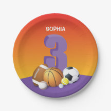 Menina 3º Aniversário Bolas Esportivas