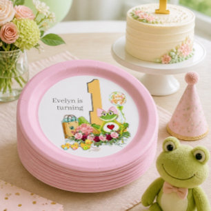 Prato De Papel Menina Caprichosa Sapo   Aniversário Personalizado