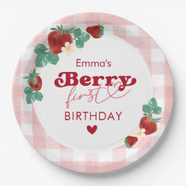 Prato De Papel Menina de Primeiro Aniversário Berry 1º Aniversári