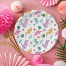 Menina Dinossauro Pastel Fofo