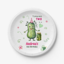 Prato De Papel Menina do Grande Pepino em Conserva Aniversário Qu