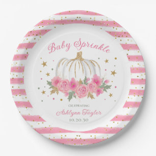 Prato De Papel Menina Pequena Abóbora Baby Sprinkle