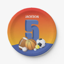 Menino 5º Aniversário Bolas Esportivas