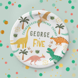 Prato De Papel Meninos Gelados Dinossauros T-Rex Crianças 5