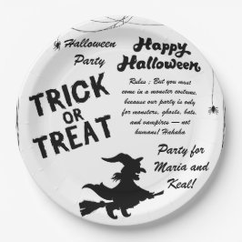 Prato De Papel Mensagem de halloween