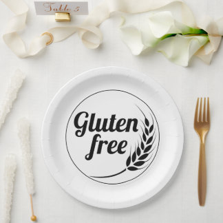 Prato De Papel Mensagem Gratuita do Gluten