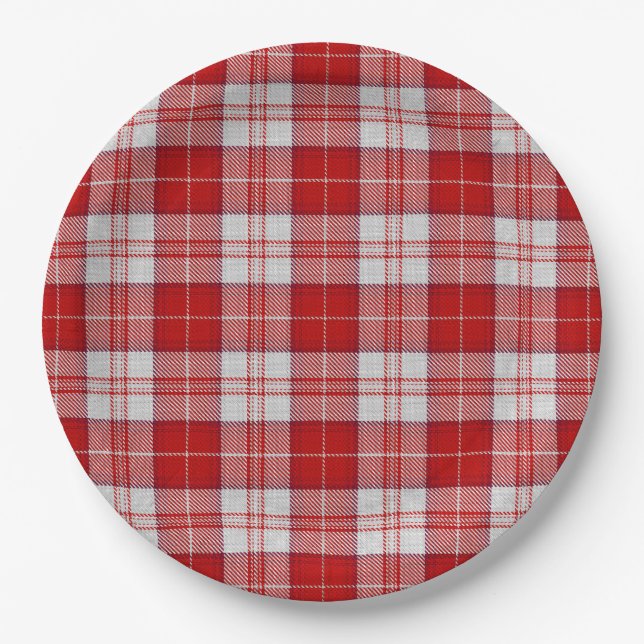 Prato De Papel Menzies Red Tartan (Frente)