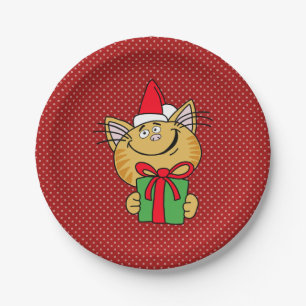 Prato De Papel Meowy Catmas Chrustmas Papéis de Gato
