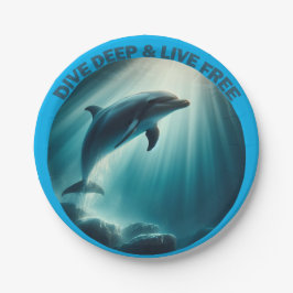 Prato De Papel Mergulhe Dolphin Livre Ao Vivo