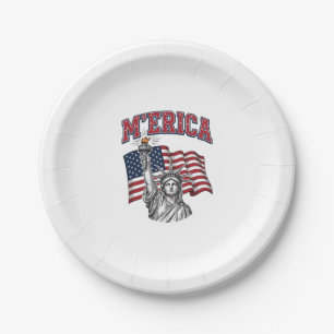 Prato De Papel MERICA Antigo Liberdade Patriótico