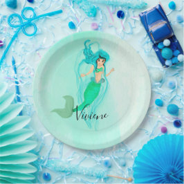 Prato De Papel Mermaid Green Mermaid Tail Girly
