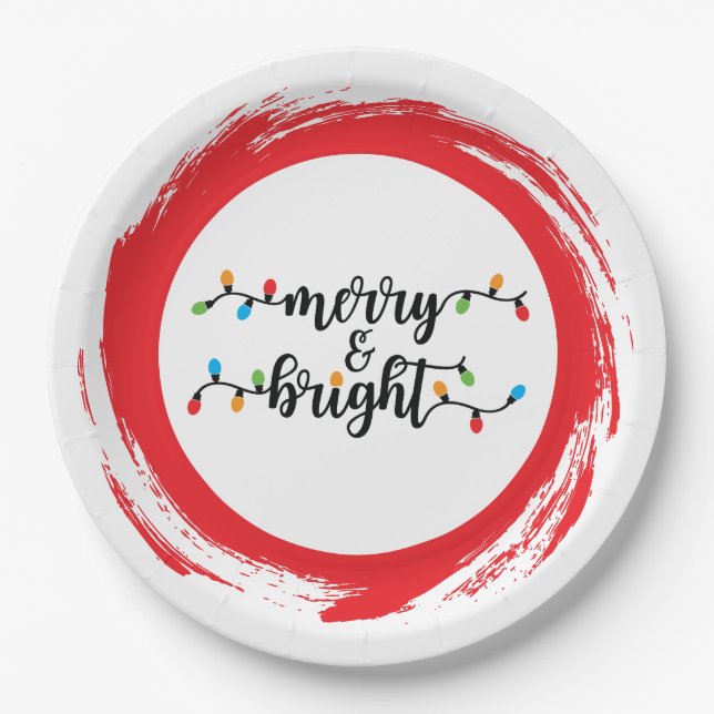 Prato De Papel Merry & Bright (Frente)