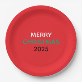 PRATO DE PAPEL MERRY CHRISTMAS 2025 PAPER PLATES