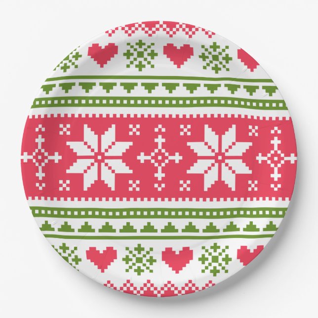Prato De Papel Merry Christmas pattern 3 (Frente)