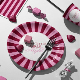 Prato De Papel Merry little red stripe Christmas Party Plate