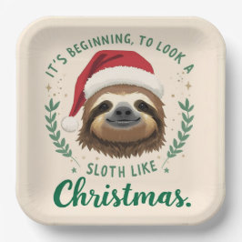 Prato De Papel Merry Slothmas, Paper Plates