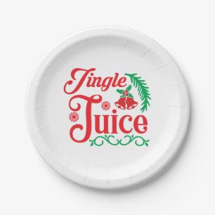 Prato De Papel Merry Xmas Happy Jingle Juice