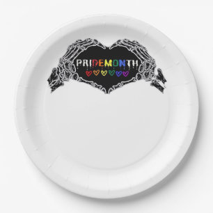 Prato De Papel Mês Skeleton Heart Mãos LGBTQIA