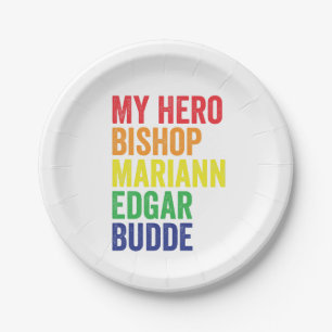 Prato De Papel Meu Herói Bispo Mariann Edgar Budde Trans LGBT