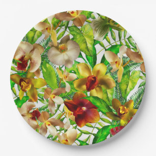 Prato De Papel Meu jardim exótico e orquídeo tropical