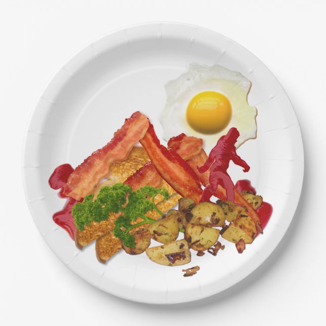 Prato De Papel Meu Ketchup foi esquadrão para bacon (Frente)