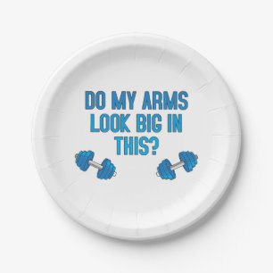 Prato De Papel Meus Braços Parecem Grandes Nisto?