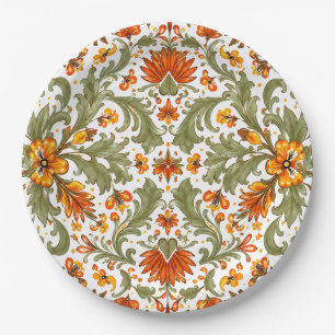 Prato De Papel Mexican Fiesta Verde Talavera