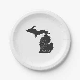 Prato De Papel Michigan Eu Gosto Disso Aqui Papelão