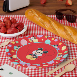 Prato De Papel Mickey Mouse Polka Dot  red Baby Shower