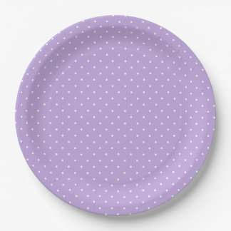 Prato De Papel Micro Bolinha Branco - Lavanda Suave