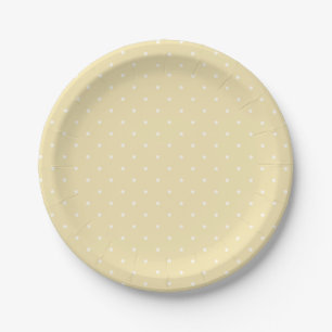 Prato De Papel Micro Bolinhas de Primavera Buttercream