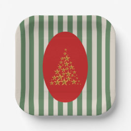 Prato De Papel Mid century christmas tree with Golden star