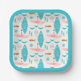 Prato De Papel Mid Century Pink Catamaran