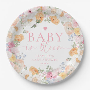 Prato De Papel Millie Floral Baby In Bloom Chá de fraldas